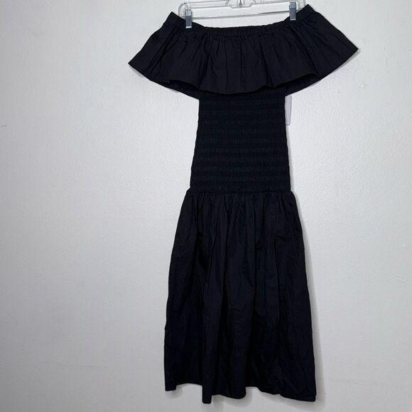 ASTR Shirred Off Shoulder Ruffle Dress Black Size XS - Picture 9 of 13